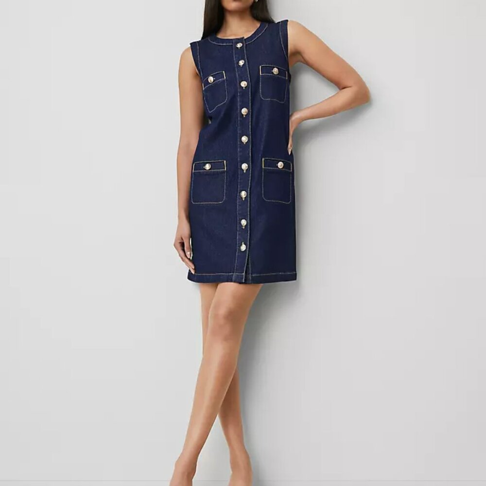 Ann Taylor Denim Dress, Size 2P but fits like 6P